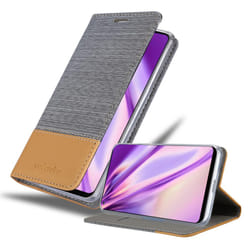 Cadorabo Case for Samsung Galaxy A21s Cover Book Wallet Protection PU Leather Flip Magnetic Etui - LIGHT GREY BROWN
