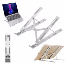 Cadorabo Tablet holder portable and ergonomic tablet stand laptop holder, computer holder, notebook stand 6-way height adjust ...