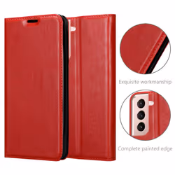 Cadorabo Case for Samsung Galaxy S21 5G Cover Book Wallet Protection PU Leather Flip Magnetic Etui - APPLE RED
