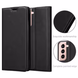 Cadorabo Case for Samsung Galaxy S21 5G Cover Book Wallet Protection PU Leather Flip Magnetic Etui - NIGHT BLACK