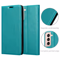 Cadorabo Case for Samsung Galaxy S21 5G Cover Book Wallet Protection PU Leather Flip Magnetic Etui - PETROL TURQUOISE