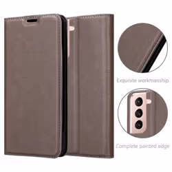 Cadorabo Case for Samsung Galaxy S21 PLUS Cover Book Wallet Protection PU Leather Flip Magnetic Etui - COFFEE BROWN