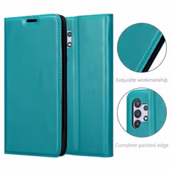 Cadorabo Case for Samsung Galaxy A32 5G Cover Book Wallet Protection PU Leather Flip Magnetic Etui - PETROL TURQUOISE