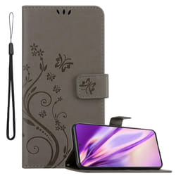 Cadorabo Flower Case for Samsung Galaxy S21 5G Cover Book Wallet Protection PU Leather Flip Magnetic Etui - FLORAL GREY