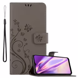 Cadorabo Flower Case for Samsung Galaxy A32 5G Cover Book Wallet Protection PU Leather Flip Magnetic Etui - FLORAL GREY