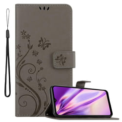Cadorabo Flower Case for Samsung Galaxy A32 5G Cover Book Wallet Protection PU Leather Flip Magnetic Etui - FLORAL GREY
