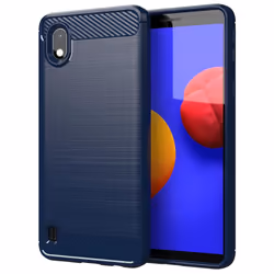 Cadorabo Case for Samsung Galaxy A10 / M10 Cover Protection back case TPU Silicone Carbon - BLUE