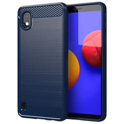 Cadorabo Case for Samsung Galaxy A10 / M10 Cover Protection back case TPU Silicone Carbon - BLUE