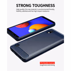 Cadorabo Case for Samsung Galaxy A10 / M10 Cover Protection back case TPU Silicone Carbon - BLUE