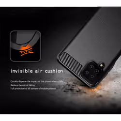 Cadorabo Case for Samsung Galaxy A12 / M12 Cover Protection back case TPU Silicone Carbon - Black
