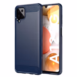 Cadorabo Case for Samsung Galaxy A12 / M12 Cover Protection back case TPU Silicone Carbon - BLUE