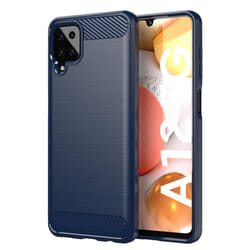 Cadorabo Case for Samsung Galaxy A12 / M12 Cover Protection back case TPU Silicone Carbon - BLUE