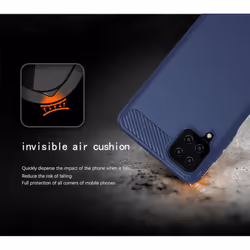 Cadorabo Case for Samsung Galaxy A12 / M12 Cover Protection back case TPU Silicone Carbon - BLUE