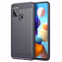 Cadorabo Case for Samsung Galaxy A21s Cover Protection back case TPU Silicone Carbon - GREY