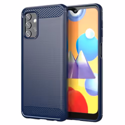 Cadorabo Case for Samsung Galaxy A32 5G Cover Protection back case TPU Silicone Carbon - BLUE