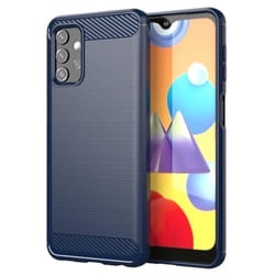Cadorabo Case for Samsung Galaxy A32 5G Cover Protection back case TPU Silicone Carbon - BLUE