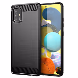 Cadorabo Case for Samsung Galaxy A51 4G / M40s Cover Protection back case TPU Silicone Carbon - Black