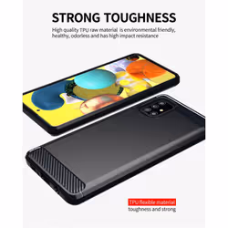 Cadorabo Case for Samsung Galaxy A51 4G / M40s Cover Protection back case TPU Silicone Carbon - Black