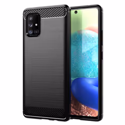 Cadorabo Case for Samsung Galaxy A71 5G Cover Protection back case TPU Silicone Carbon - Black