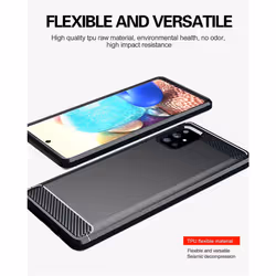 Cadorabo Case for Samsung Galaxy A71 5G Cover Protection back case TPU Silicone Carbon - Black