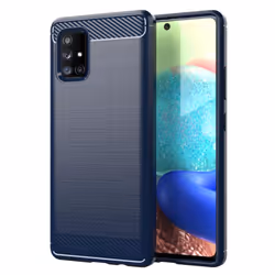 Cadorabo Case for Samsung Galaxy A71 5G Cover Protection back case TPU Silicone Carbon - BLUE