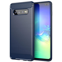Cadorabo Case for Samsung Galaxy S10 4G Cover Protection back case TPU Silicone Carbon - BLUE