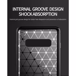 Cadorabo Case for Samsung Galaxy S10 4G Cover Protection back case TPU Silicone Carbon - BLUE