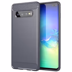 Cadorabo Case for Samsung Galaxy S10 4G Cover Protection back case TPU Silicone Carbon - GREY
