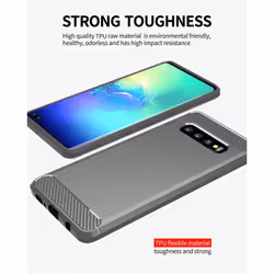 Cadorabo Case for Samsung Galaxy S10 4G Cover Protection back case TPU Silicone Carbon - GREY