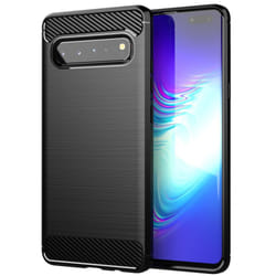 Cadorabo Case for Samsung Galaxy S10 5G Cover Protection back case TPU Silicone Carbon - Black
