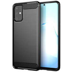 Cadorabo Case for Samsung Galaxy S20 Cover Protection back case TPU Silicone Carbon - Black