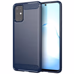 Cadorabo Case for Samsung Galaxy S20 Cover Protection back case TPU Silicone Carbon - BLUE