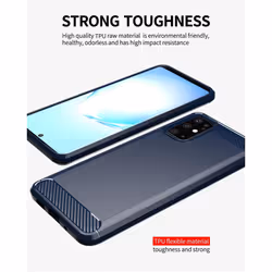 Cadorabo Case for Samsung Galaxy S20 Cover Protection back case TPU Silicone Carbon - BLUE