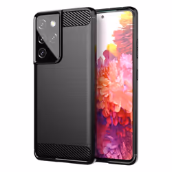 Cadorabo Case for Samsung Galaxy S21 ULTRA Cover Protection back case TPU Silicone Carbon - Black
