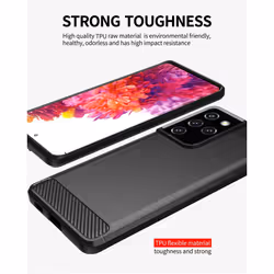 Cadorabo Case for Samsung Galaxy S21 ULTRA Cover Protection back case TPU Silicone Carbon - Black