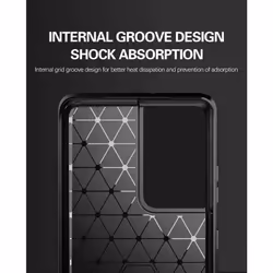 Cadorabo Case for Samsung Galaxy S21 ULTRA Cover Protection back case TPU Silicone Carbon - Black