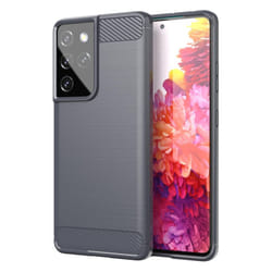Cadorabo Case for Samsung Galaxy S21 ULTRA Cover Protection back case TPU Silicone Carbon - GREY