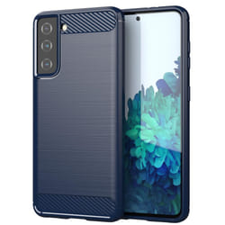 Cadorabo Case for Samsung Galaxy S21 PLUS Cover Protection back case TPU Silicone Carbon - BLUE
