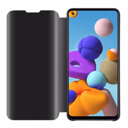 Cadorabo Case for Samsung Galaxy A21s Cover Book Wallet Protection PU Leather Flip Magnetic Smart View Etui - Black