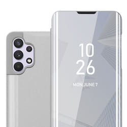 Cadorabo Case for Samsung Galaxy A32 4G Cover Book Wallet Protection PU Leather Flip Magnetic Smart View Etui - SILVER
