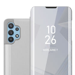Cadorabo Case for Samsung Galaxy A32 5G Cover Book Wallet Protection PU Leather Flip Magnetic Smart View Etui - SILVER
