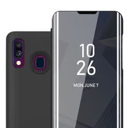 Cadorabo Case for Samsung Galaxy A40 Cover Book Wallet Protection PU Leather Flip Magnetic Smart View Etui - Black