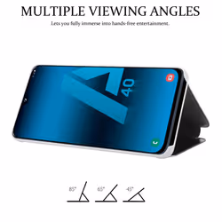 Cadorabo Case for Samsung Galaxy A40 Cover Book Wallet Protection PU Leather Flip Magnetic Smart View Etui - SILVER