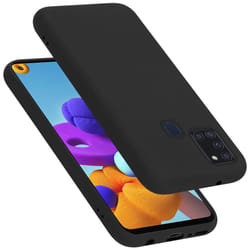 Cadorabo Case for Samsung Galaxy A21s Cover Protection TPU Silicone Gel - LIQUID BLACK