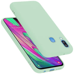 Cadorabo Case for Samsung Galaxy A40 Cover Protection TPU Silicone Gel - LIQUID LIGHT GREEN