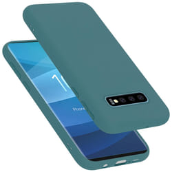 Cadorabo Case for Samsung Galaxy S10 PLUS Cover Protection TPU Silicone Gel - LIQUID GREEN
