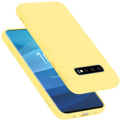 Cadorabo Case for Samsung Galaxy S10 PLUS Cover Protection TPU Silicone Gel - LIQUID YELLOW