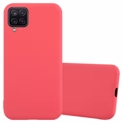 Cadorabo Case for Samsung Galaxy A12 / M12 Cover Protection TPU Silicone Gel Back case - CANDY RED