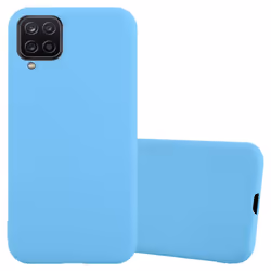 Cadorabo Case for Samsung Galaxy A12 / M12 Cover Protection TPU Silicone Gel Back case - CANDY BLUE