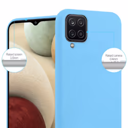 Cadorabo Case for Samsung Galaxy A12 / M12 Cover Protection TPU Silicone Gel Back case - CANDY BLUE